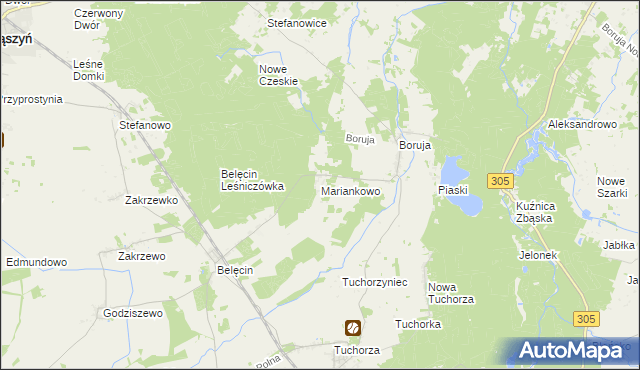 mapa Mariankowo gmina Siedlec, Mariankowo gmina Siedlec na mapie Targeo