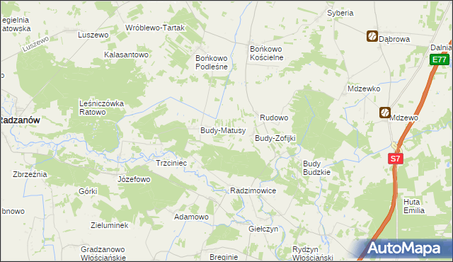 mapa Marysinek gmina Strzegowo, Marysinek gmina Strzegowo na mapie Targeo