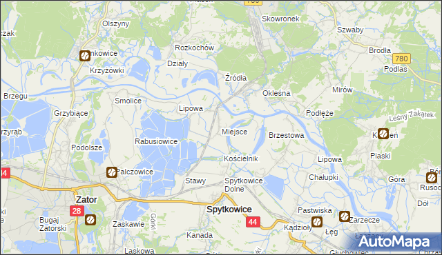 mapa Miejsce gmina Spytkowice, Miejsce gmina Spytkowice na mapie Targeo