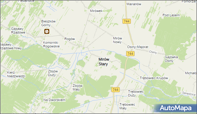 mapa Mirów Stary, Mirów Stary na mapie Targeo