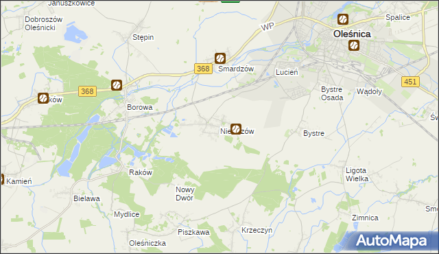 mapa Nieciszów, Nieciszów na mapie Targeo