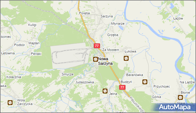 mapa Nowa Sarzyna, Nowa Sarzyna na mapie Targeo