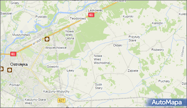 mapa Nowa Wieś Wschodnia, Nowa Wieś Wschodnia na mapie Targeo