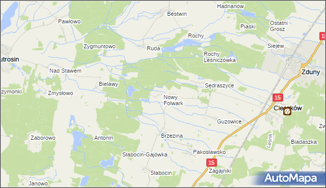 mapa Nowy Folwark gmina Cieszków, Nowy Folwark gmina Cieszków na mapie Targeo