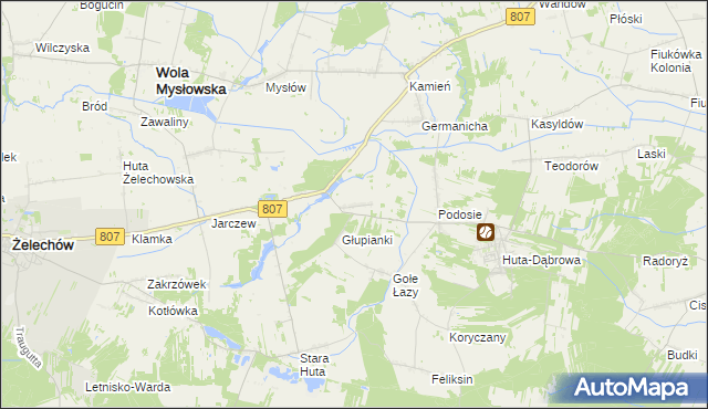 mapa Nowy Świat gmina Wola Mysłowska, Nowy Świat gmina Wola Mysłowska na mapie Targeo