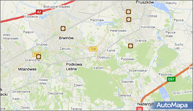 mapa Otrębusy, Otrębusy na mapie Targeo