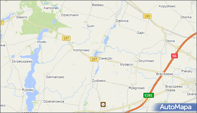 mapa Owieczki gmina Łubowo, Owieczki gmina Łubowo na mapie Targeo