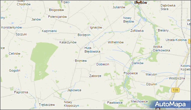 mapa Pelinów gmina Błędów, Pelinów gmina Błędów na mapie Targeo