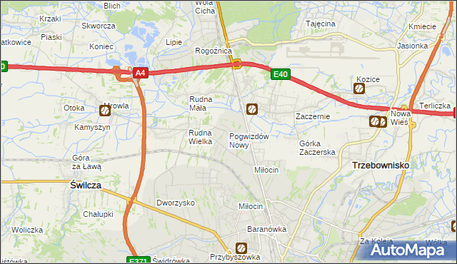 mapa Pogwizdów Nowy, Pogwizdów Nowy na mapie Targeo