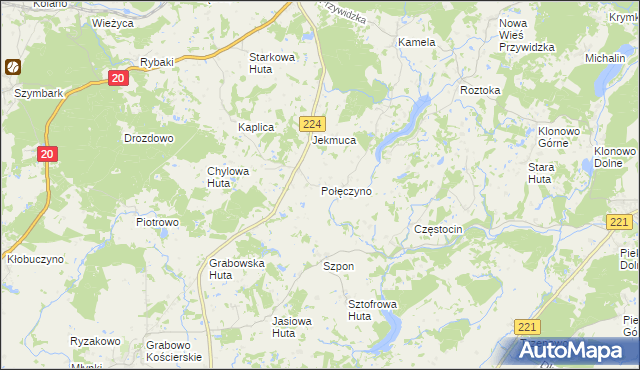 mapa Połęczyno, Połęczyno na mapie Targeo