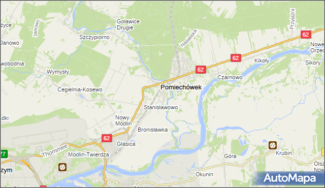 mapa Pomiechowo, Pomiechowo na mapie Targeo