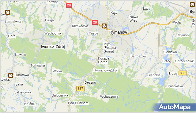 mapa Posada Górna, Posada Górna na mapie Targeo