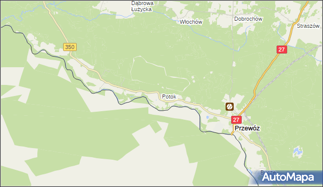 mapa Potok gmina Przewóz, Potok gmina Przewóz na mapie Targeo