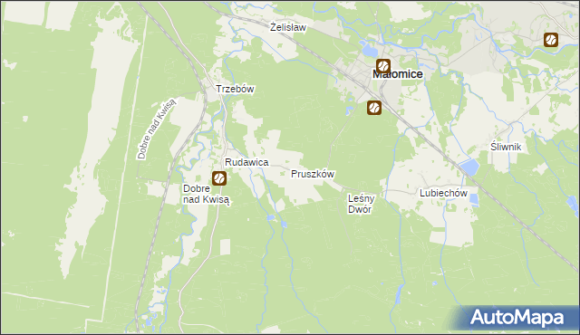 mapa Pruszków gmina Żagań, Pruszków gmina Żagań na mapie Targeo