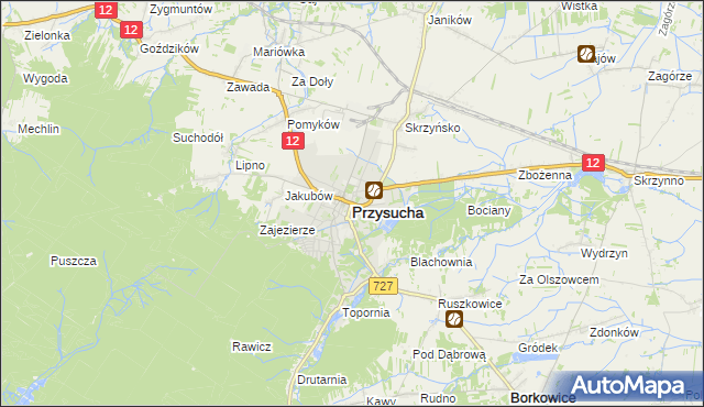 mapa Przysucha, Przysucha na mapie Targeo