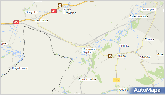 mapa Racławice Śląskie, Racławice Śląskie na mapie Targeo