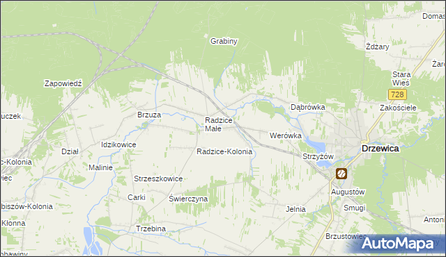 mapa Radzice Duże, Radzice Duże na mapie Targeo