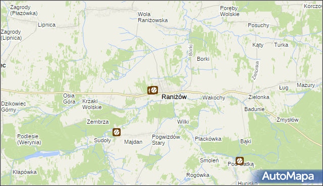 mapa Raniżów, Raniżów na mapie Targeo