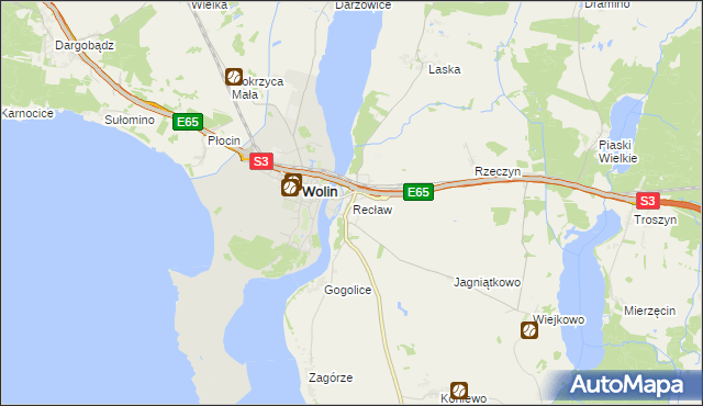 mapa Recław, Recław na mapie Targeo