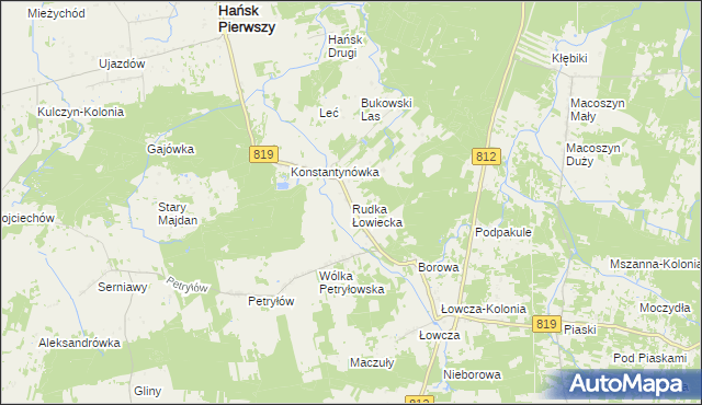 mapa Rudka Łowiecka, Rudka Łowiecka na mapie Targeo