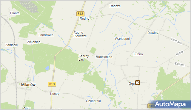 mapa Rudzieniec, Rudzieniec na mapie Targeo