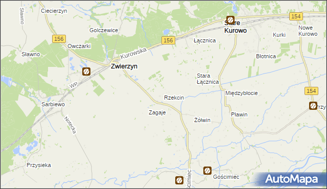 mapa Rzekcin, Rzekcin na mapie Targeo