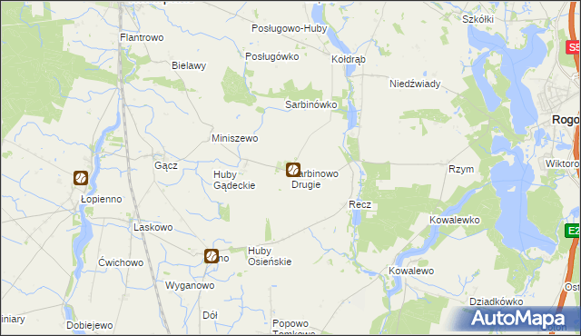 mapa Sarbinowo Drugie, Sarbinowo Drugie na mapie Targeo