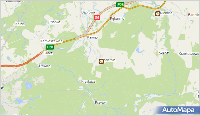 mapa Sieciemin, Sieciemin na mapie Targeo