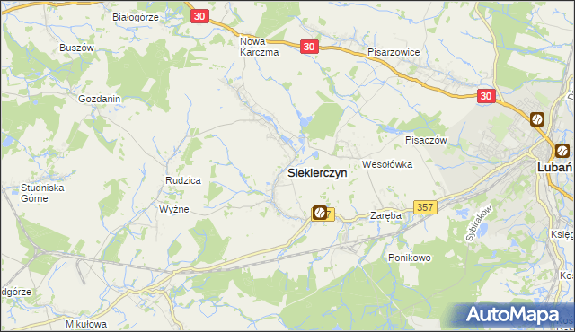 mapa Siekierczyn, Siekierczyn na mapie Targeo