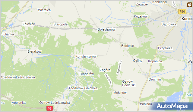 mapa Skrajniwa, Skrajniwa na mapie Targeo