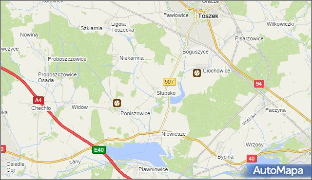 mapa Słupsko gmina Rudziniec, Słupsko gmina Rudziniec na mapie Targeo