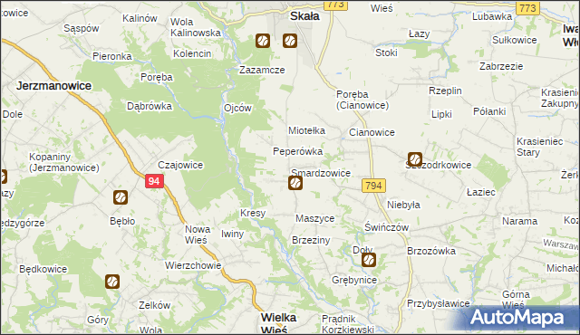 mapa Smardzowice, Smardzowice na mapie Targeo