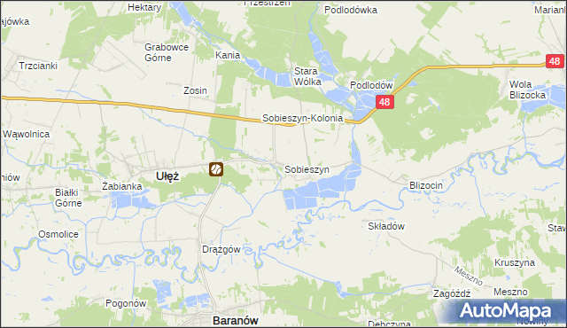 mapa Sobieszyn, Sobieszyn na mapie Targeo