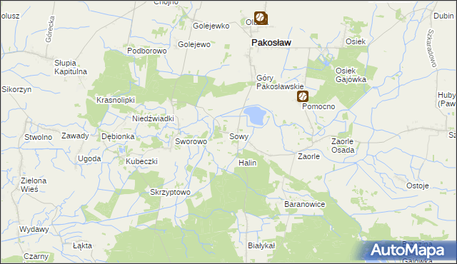 mapa Sowy gmina Pakosław, Sowy gmina Pakosław na mapie Targeo