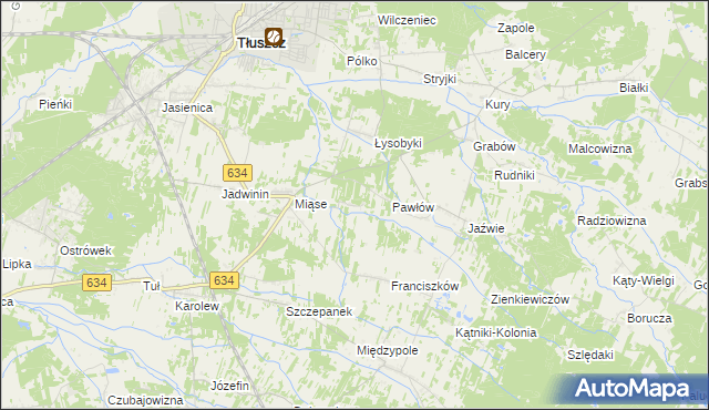 mapa Stasinów gmina Tłuszcz, Stasinów gmina Tłuszcz na mapie Targeo