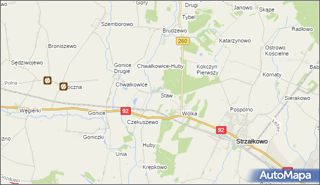 mapa Staw gmina Strzałkowo, Staw gmina Strzałkowo na mapie Targeo