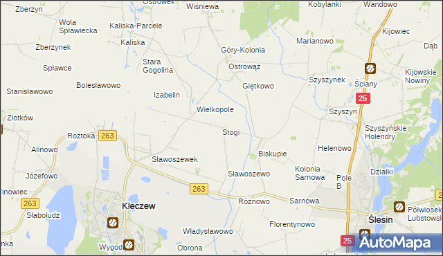 mapa Stogi gmina Kleczew, Stogi gmina Kleczew na mapie Targeo