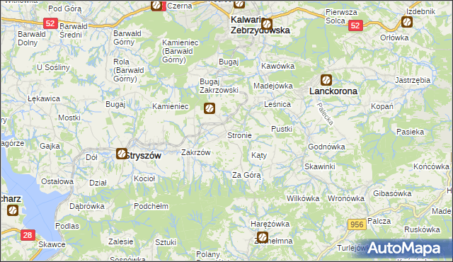 mapa Stronie gmina Stryszów, Stronie gmina Stryszów na mapie Targeo