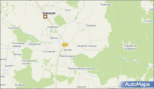 mapa Strzelce-Kolonia, Strzelce-Kolonia na mapie Targeo