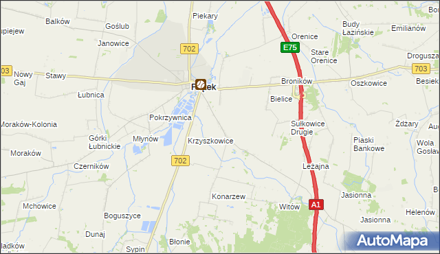 mapa Sułkowice Pierwsze, Sułkowice Pierwsze na mapie Targeo