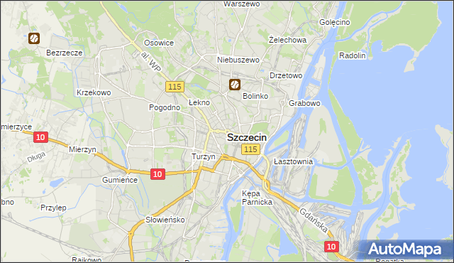 mapa Szczecina, Szczecin na mapie Targeo