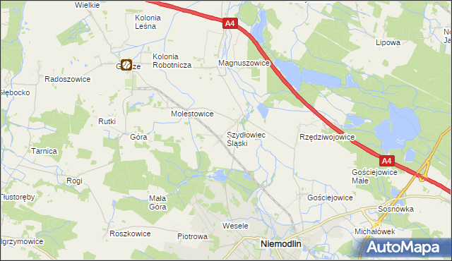 mapa Szydłowiec Śląski, Szydłowiec Śląski na mapie Targeo