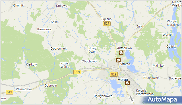 mapa Szymanowo gmina Morąg, Szymanowo gmina Morąg na mapie Targeo