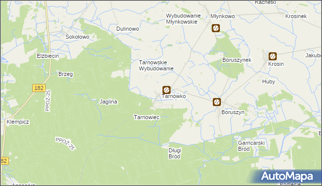 mapa Tarnówko gmina Połajewo, Tarnówko gmina Połajewo na mapie Targeo