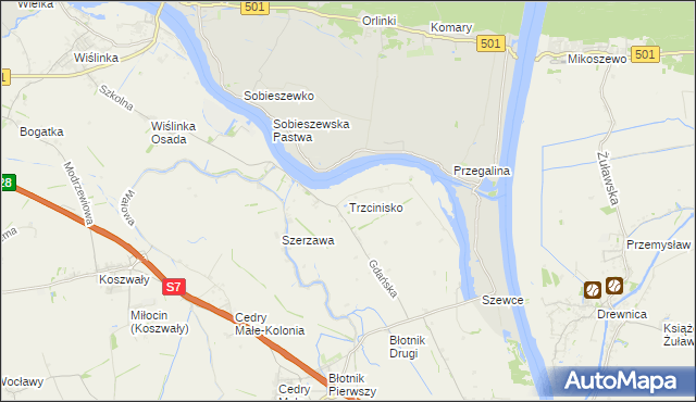mapa Trzcinisko, Trzcinisko na mapie Targeo