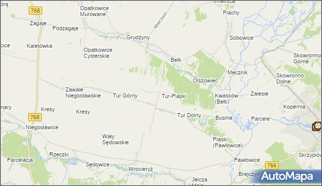 mapa Tur-Piaski, Tur-Piaski na mapie Targeo