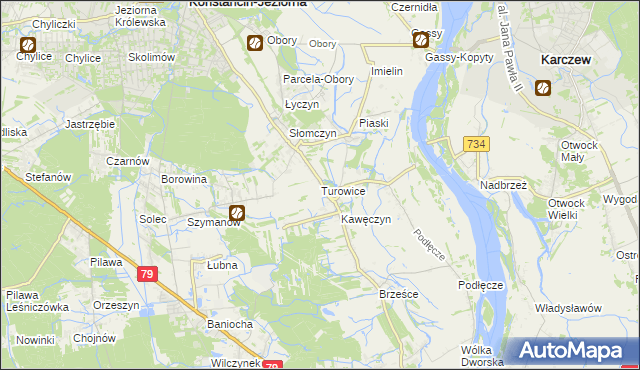 mapa Turowice gmina Konstancin-Jeziorna, Turowice gmina Konstancin-Jeziorna na mapie Targeo