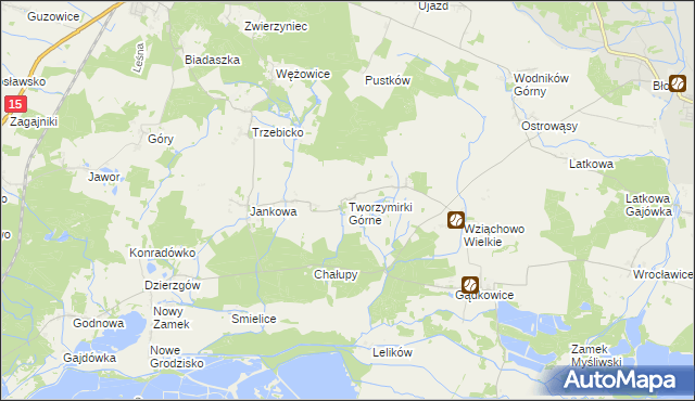 mapa Tworzymirki Górne, Tworzymirki Górne na mapie Targeo