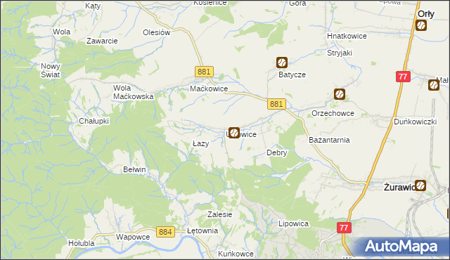 mapa Ujkowice, Ujkowice na mapie Targeo