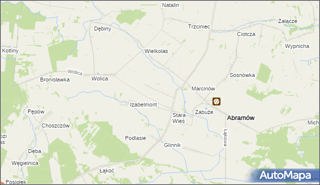 mapa Wielkie gmina Abramów, Wielkie gmina Abramów na mapie Targeo